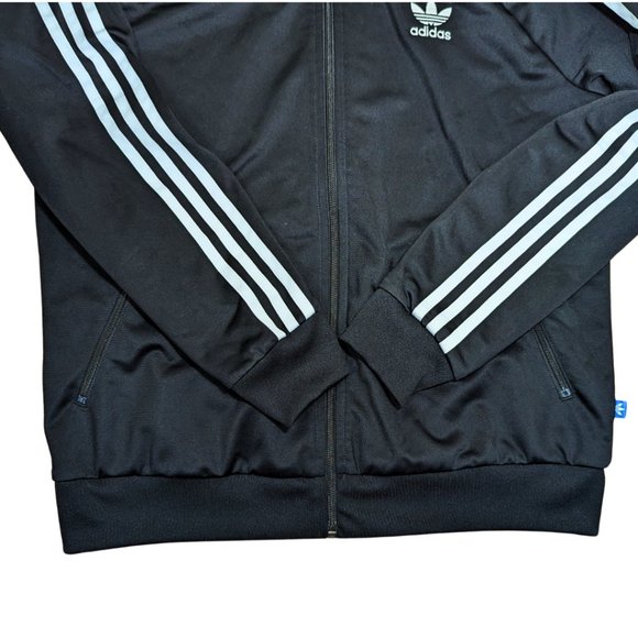 Adidas Womens Large Superstar Black & White Full Zip Trefoil Track Jacket - Picture 8 of 15